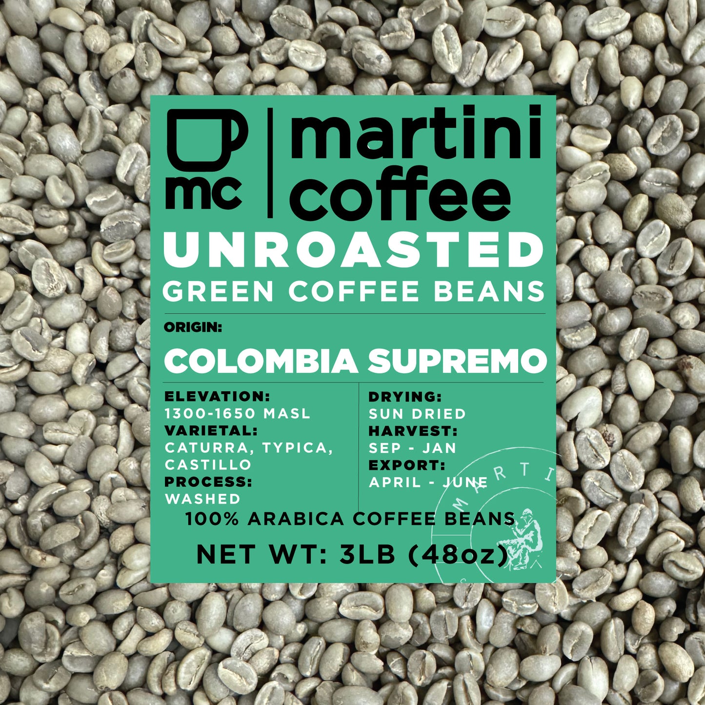 Unroasted Colombia Supremo 17/18